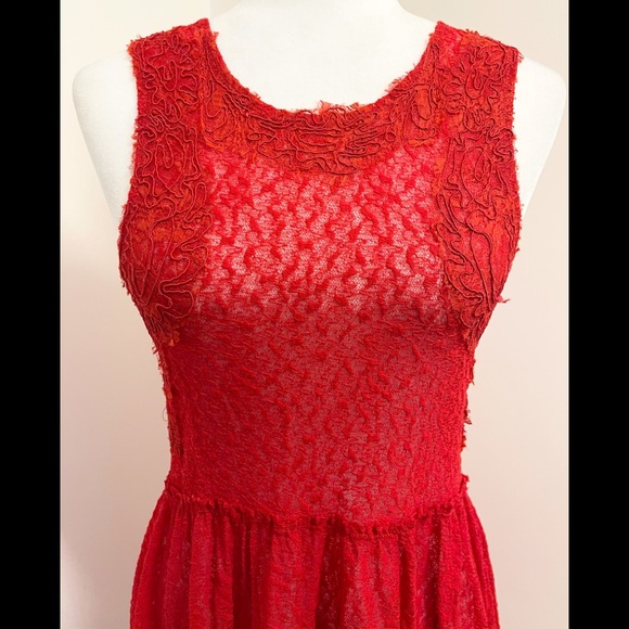 Gorgeous Free People red lace dress! - Picture 4 of 9